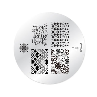 Konad Nail Art - Mønsterplate m100