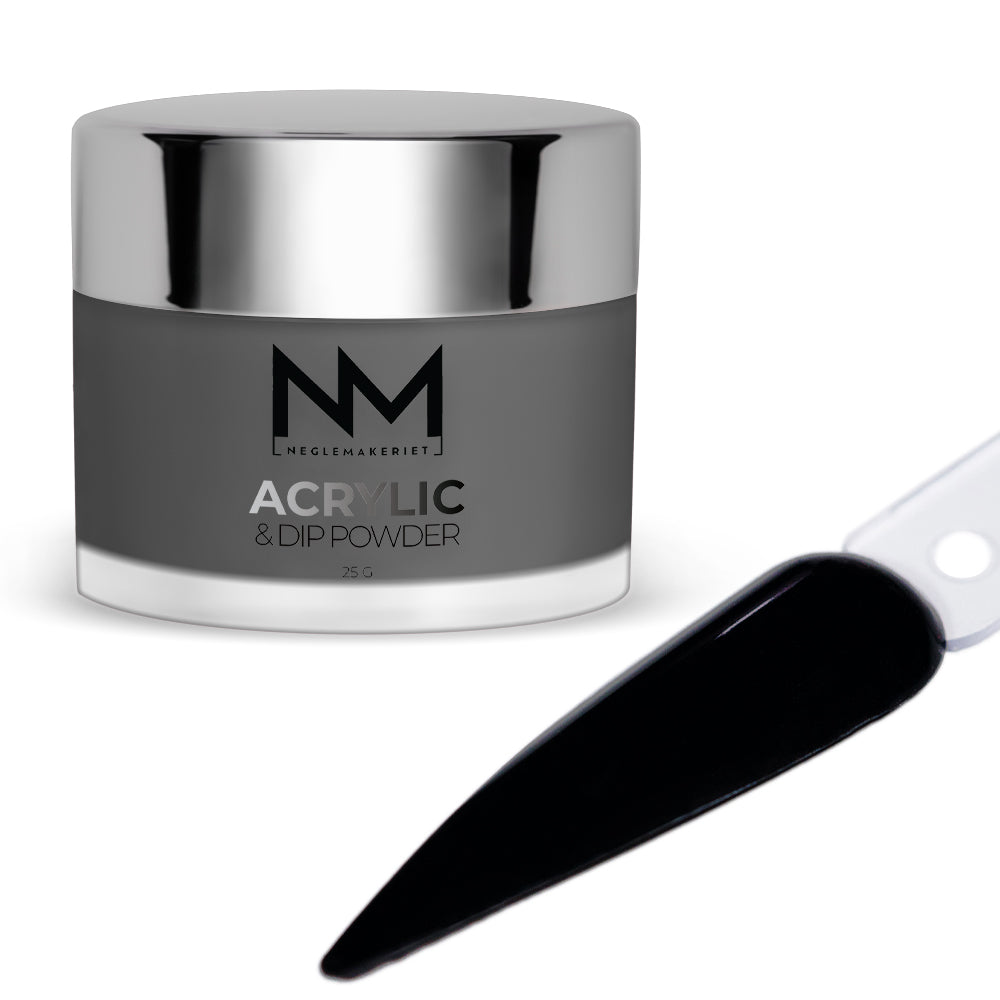 Neglemakeriet Acrylic Powder #75 BLACK - 25 G