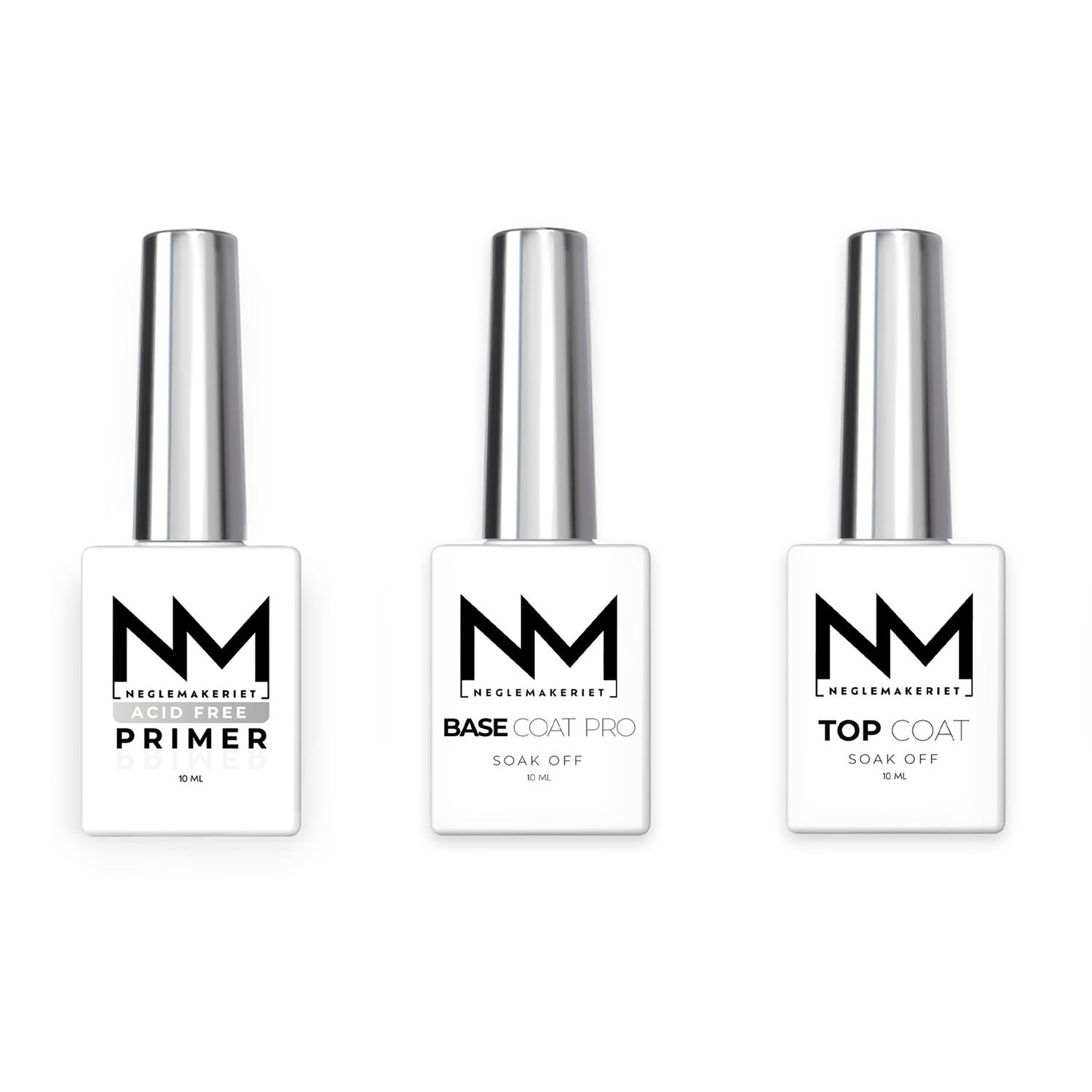 Neglemakeriet Classic Primer, Base Coat Pro & Top Coat