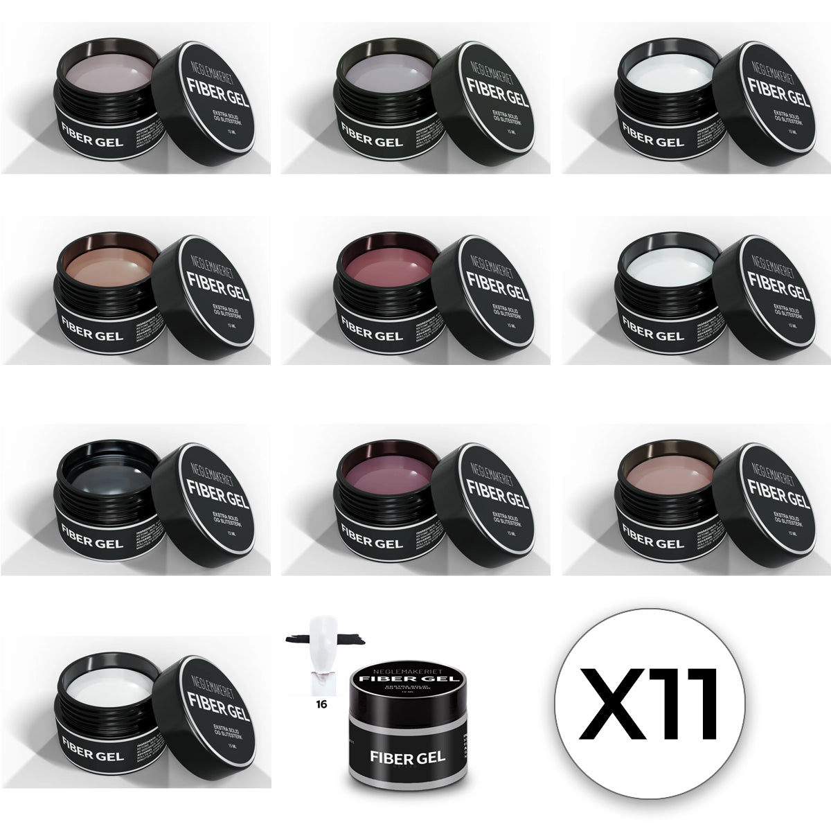 Neglemakeriet Fiber Gel - PAKKEPRIS - 11 STK! Ekstremt lav pris