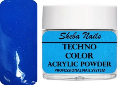 Sheba Nails Techno Color Acrylic Powder - Neon Blue