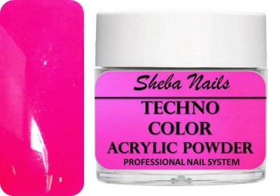 Sheba Nails Techno Color Acrylic Powder - Neon Magenta