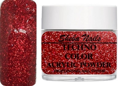 Sheba Nails Techno Color Acrylic Powder - Sparkling Ruby
