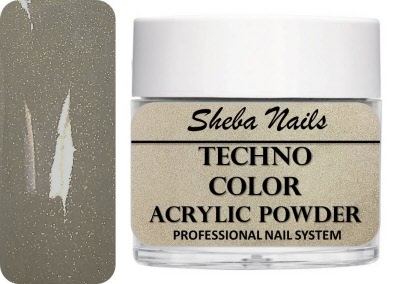 Sheba Nails Techno Color Acrylic Powder - Pastel Baby Silver