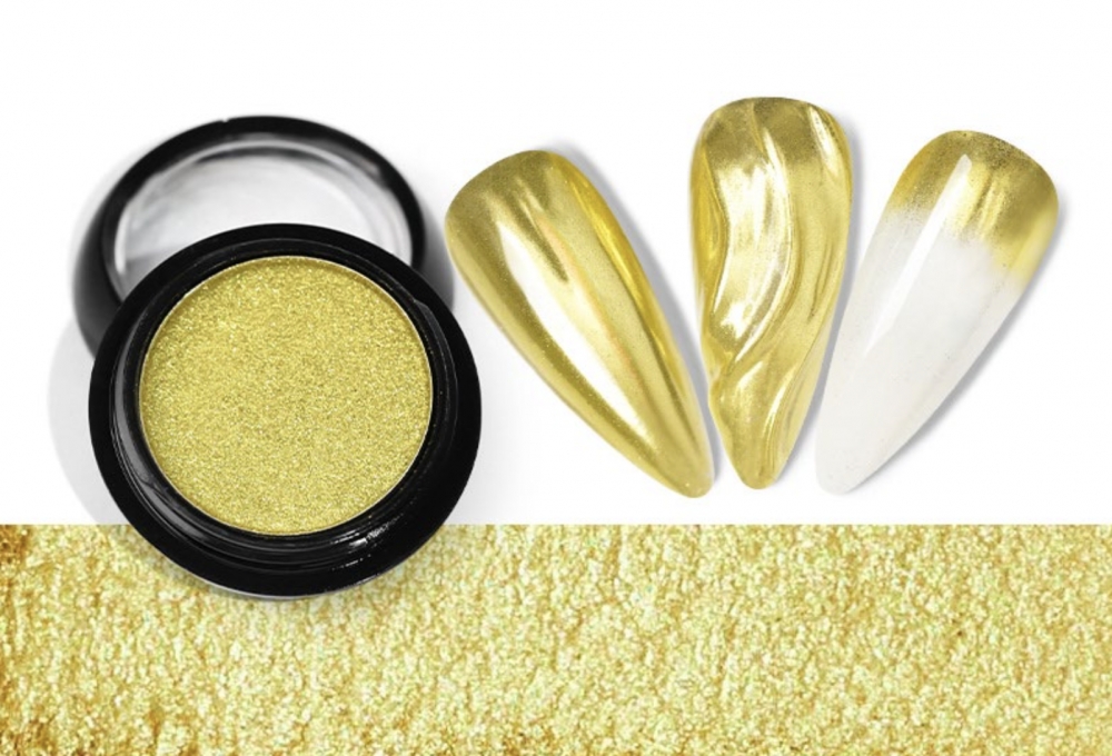 Solid Magic Mirror Chrome Nail Powder - 20 - Bright Gold