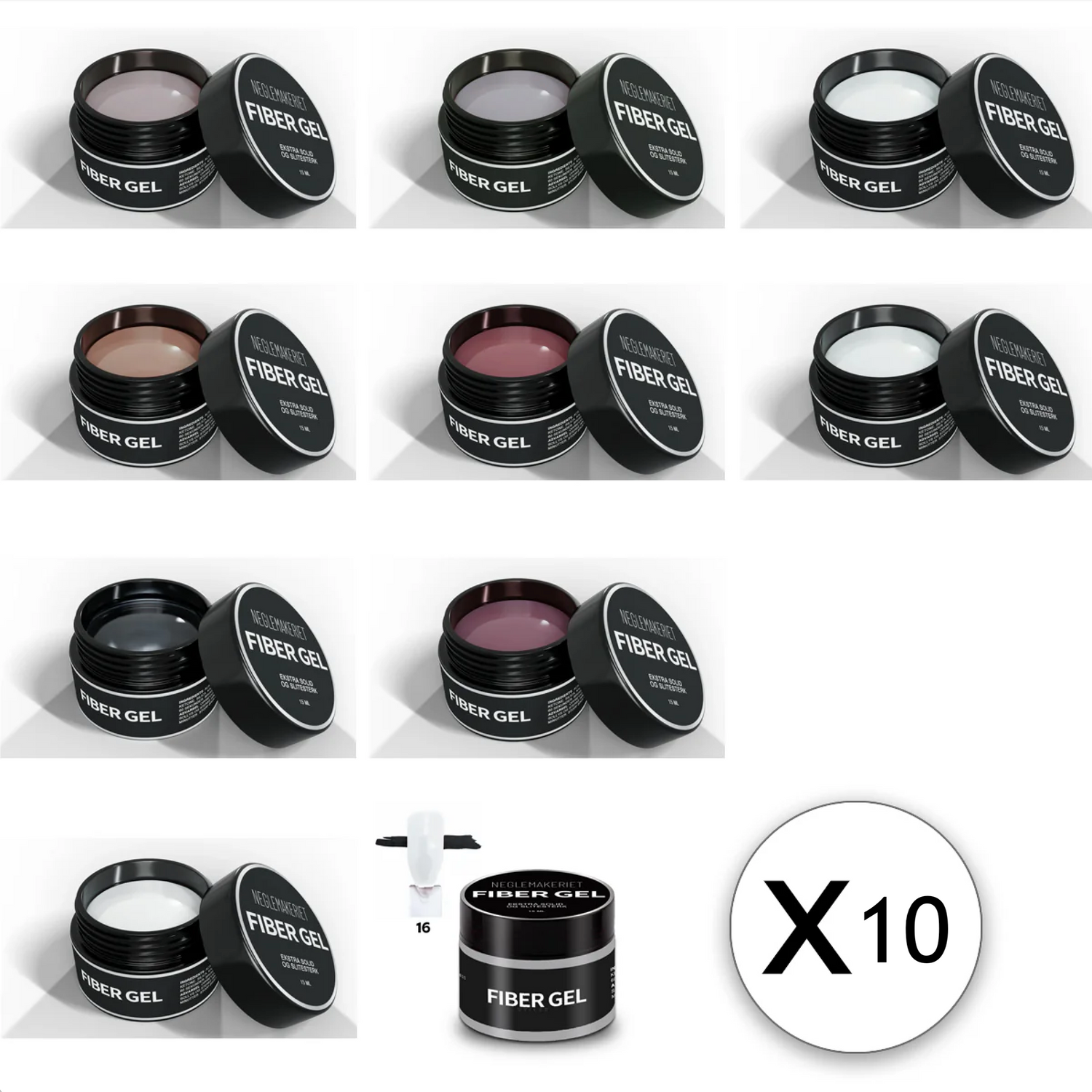 Neglemakeriet Fiber Gel - PAKKEPRIS - 10 STK! Ekstremt lav pris