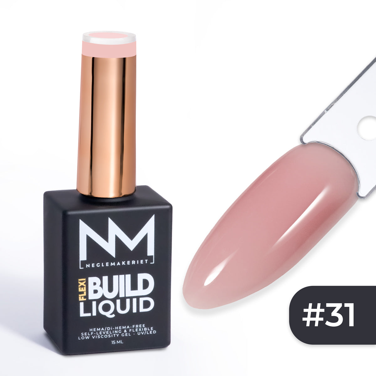 Neglemakeriet FLEXI Build Liquid #31 naturlig dempet nude rosa BIAB