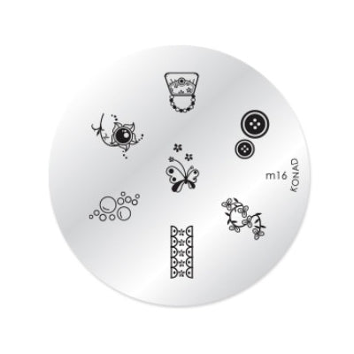 Konad Nail Art - Mønsterplate m16