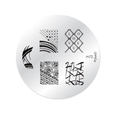 Konad Nail Art - Mønsterplate m72