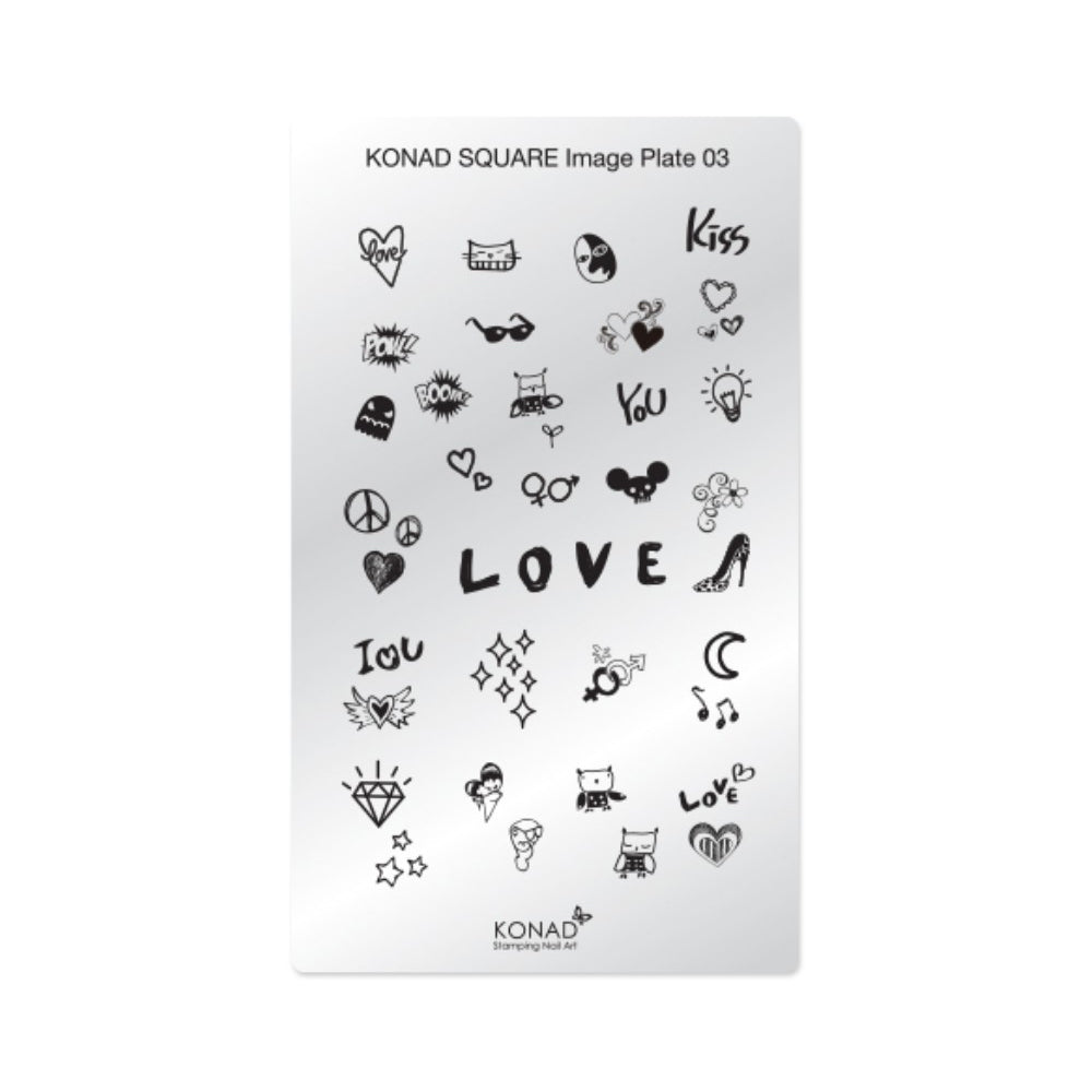 Konad Nail Art - Square Image Plate - 03