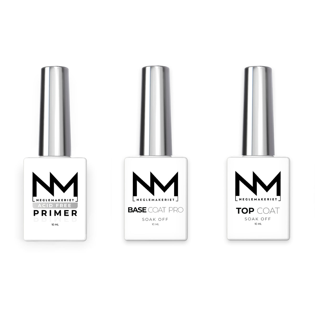 Neglemakeriet Classic Primer, Base Coat Pro & Top Coat