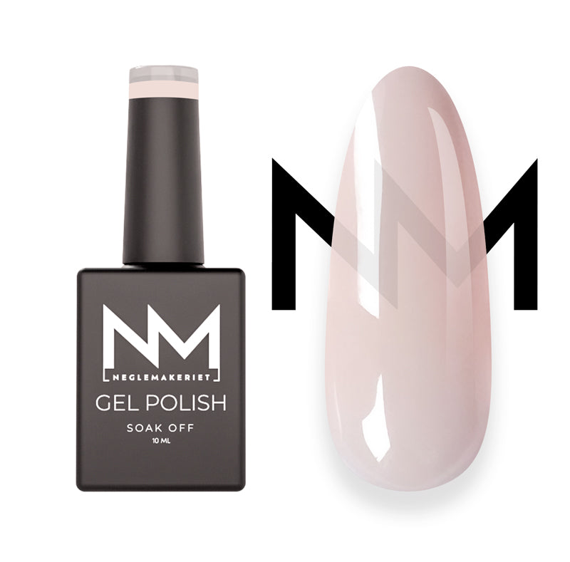 Gelelakk / Neglelakk i fargen Lightest Nude Natural Pink Sheer - veldig naturlig og lys nude med et hint av rosa for en feminin touch. Gjennomskinnelig.