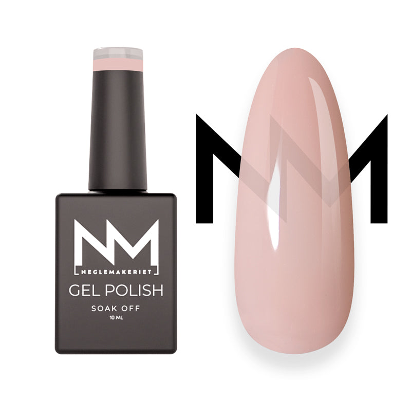 Neglemakeriet Gelelakk med en transparent men naturlig nude farge - er det en nude gelelakk-farge du skal ha er det denne