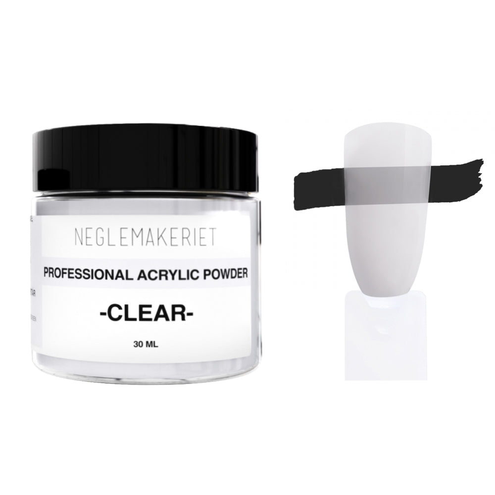 Neglemakeriet PRO Acrylic Powder - Clear - 30 ml