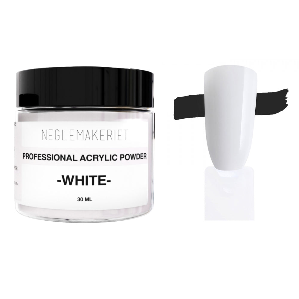 Neglemakeriet PRO Acrylic Powder - White - 30 ml