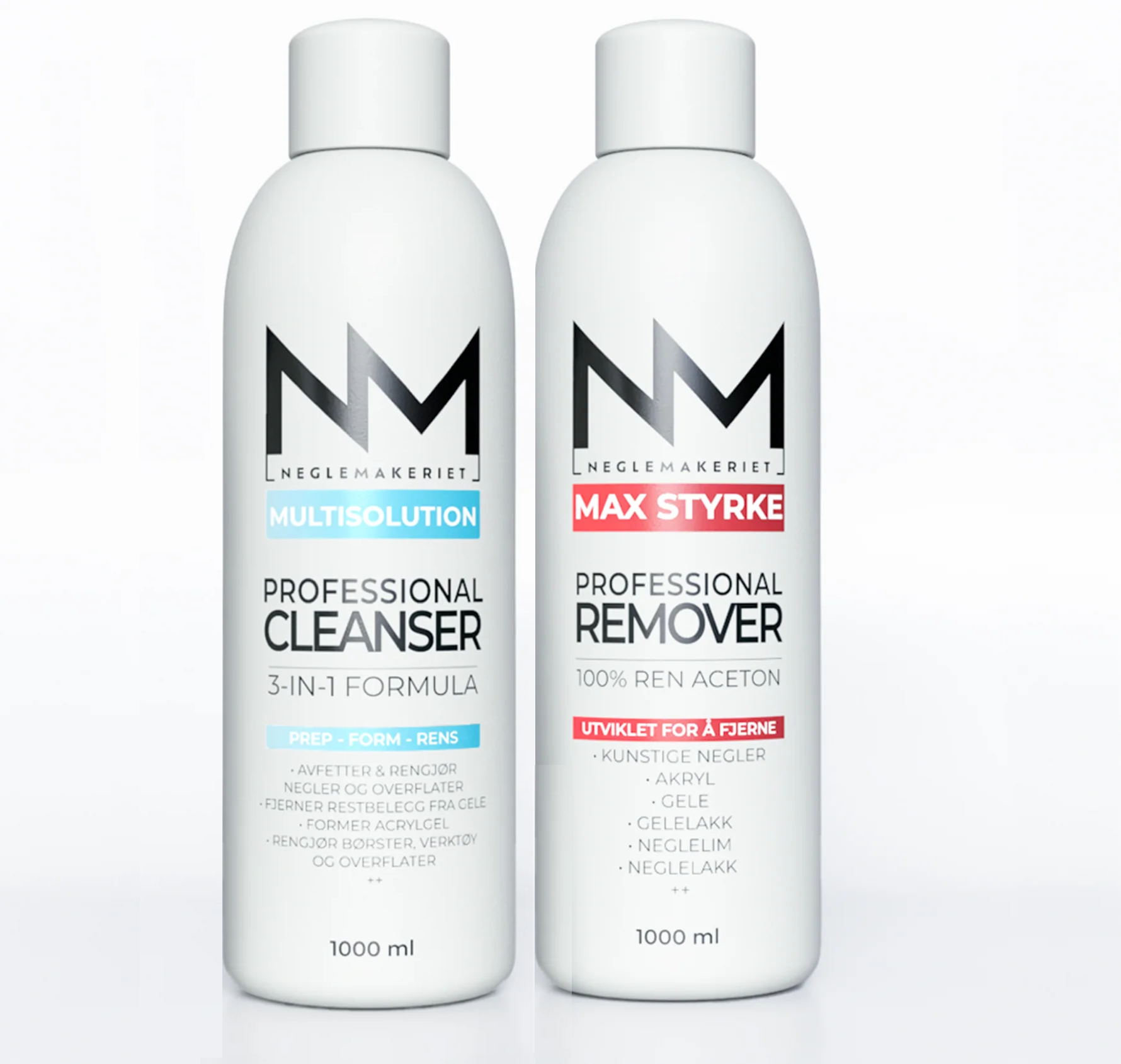 Pakke med Remover og Cleanser fra Neglemakeriet - 1000 ml.