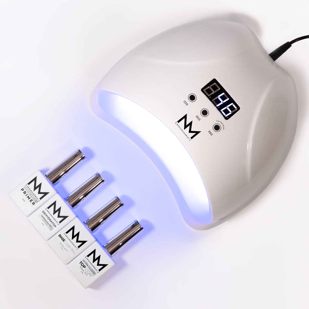 NM PRO CURE EASY + BASE & TOP BUNDLE - Gele startpakke med UV-lampe - unngå lifting