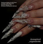 Professional Builder  Gel 01 (clear), Gel Polish 070 white snow, Detail Art Designer Gel, 3D Artistic Modeling Gel 02 hvit - kundebilde av negler med design av vaagsland