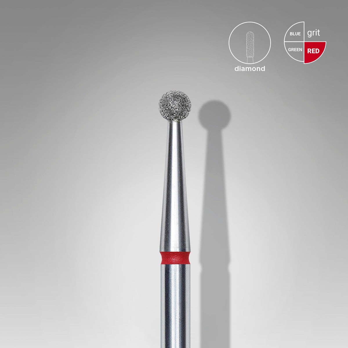 STALEKS Diamond Nail Drill Bit Ball Red EXPERT Head Diameter 2,5 mm