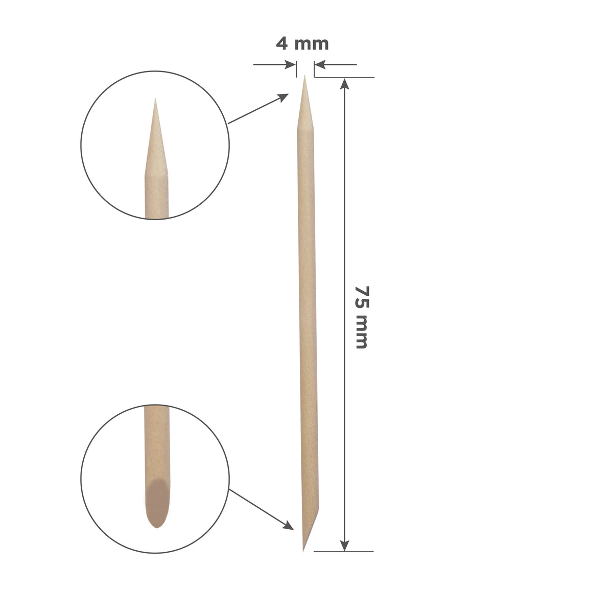 STALEKS Orange Stick EXPERT Wooden 75 mm (100 stk)