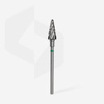 STALEKS Carbide Nail Drill Bit Cone Green EXPERT Head Diameter 6 mm / Working Part 14 mm