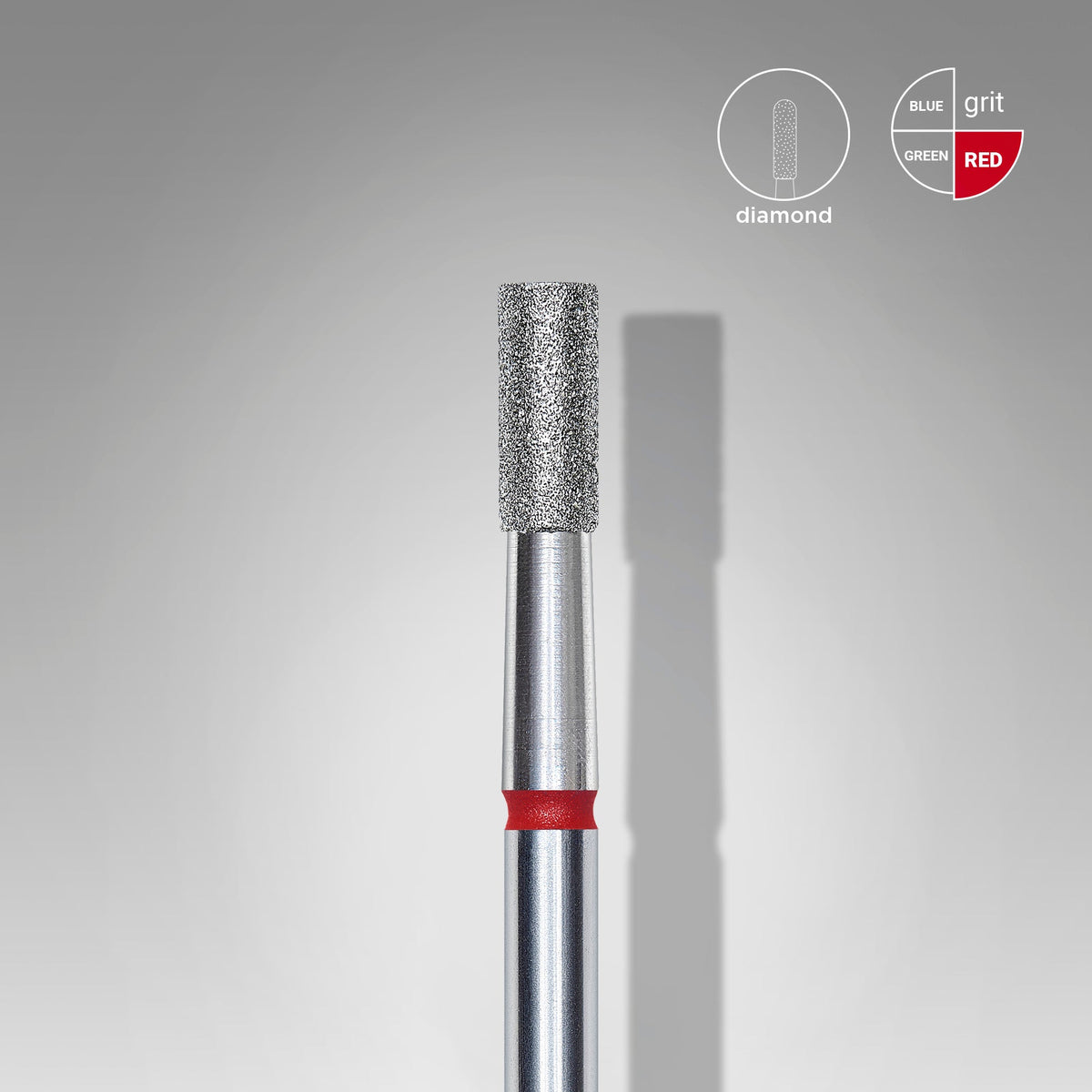 STALEKS Diamond Nail Drill Bit Cylinder Red EXPERT Head Diameter 2,5 mm / Working Part 6 mm