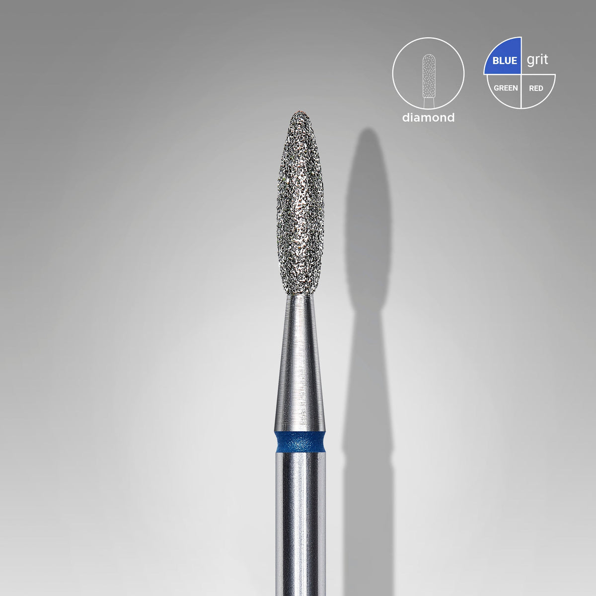 STALEKS Diamond Nail Drill Bit Flame Blue EXPERT Head Diameter 2,1 mm / Working Part 8 mm