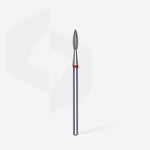 STALEKS Diamond Nail Drill Bit Flame Red EXPERT Head Diameter 2,1 mm / Working Part 8 mm