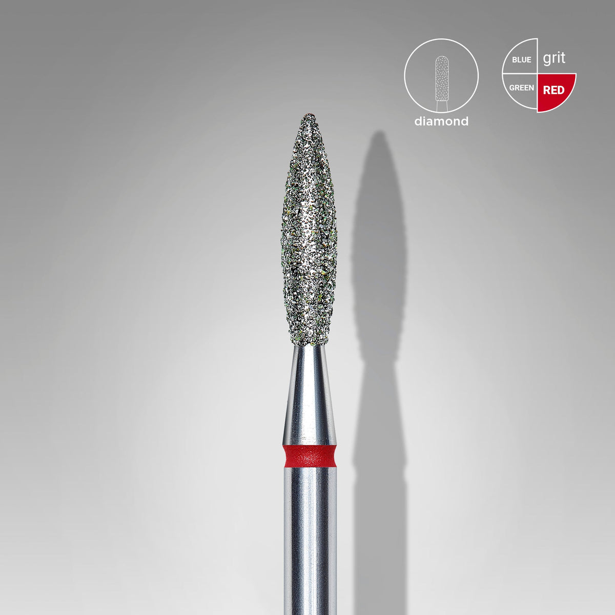 STALEKS Diamond Nail Drill Bit Flame Red EXPERT Head Diameter 2,3 mm / Working Part 10 mm - FA10R023/10