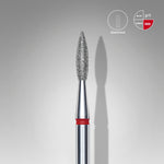 STALEKS Diamond Nail Drill Bit Pointed Flame Red EXPERT Head Diameter 2,1 mm / Working Part 8 mm