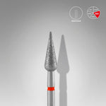 STALEKS Diamond Nail Drill Bit Pointed Pear Red EXPERT Head Diameter 4 mm / Working Part 12 mm