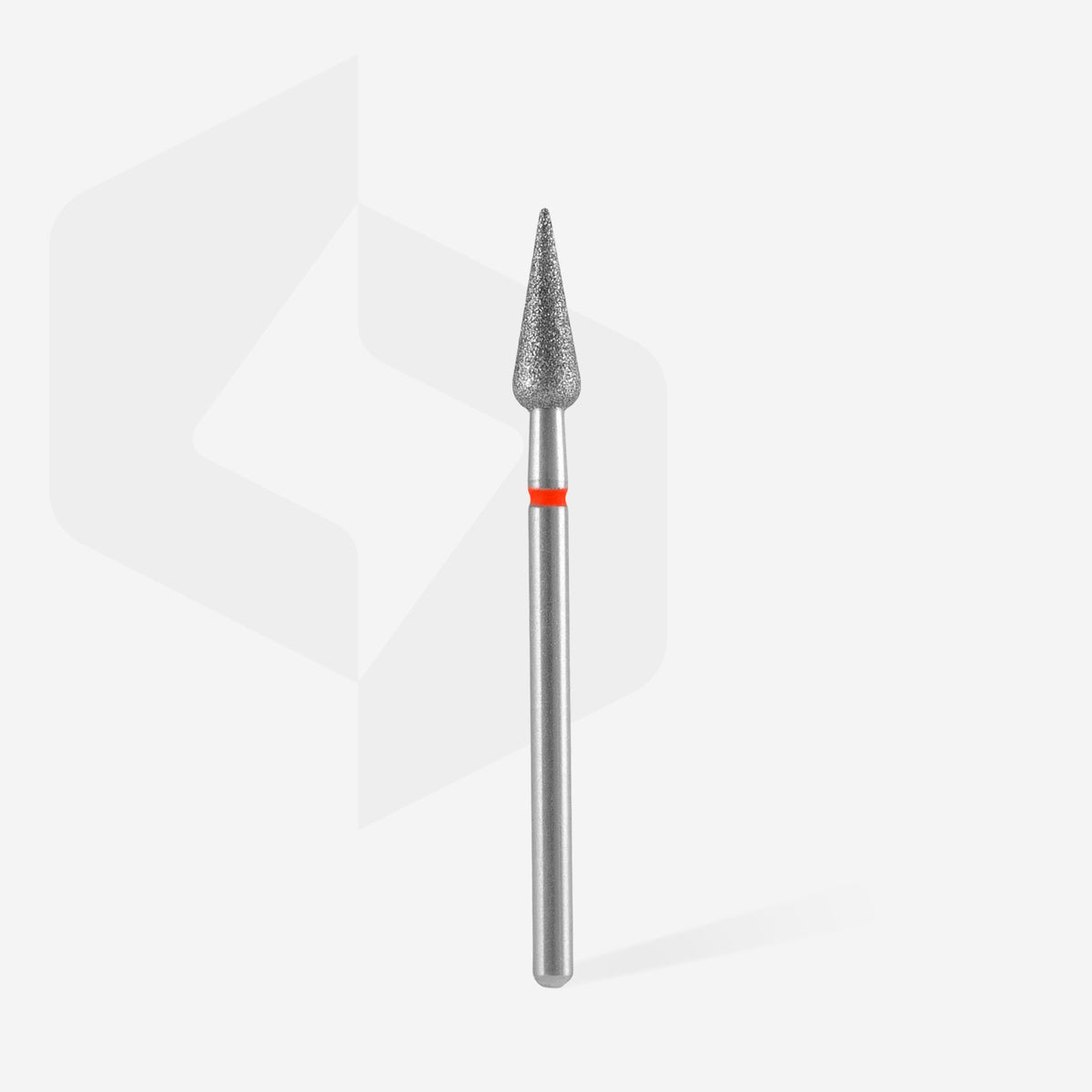 STALEKS Diamond Nail Drill Bit Pointed Pear Red EXPERT Head Diameter 4 mm / Working Part 12 mm