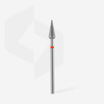 STALEKS Diamond Nail Drill Bit Pointed Pear Red EXPERT Head Diameter 4 mm / Working Part 12 mm