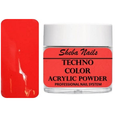 Sheba Nails Techno Color Acrylic Powder - Neon Coral