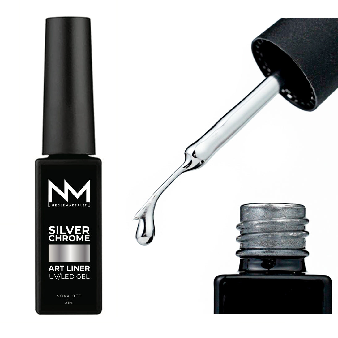 Neglemakeriet Silver Chrome Art Liner Gel - 8 ML