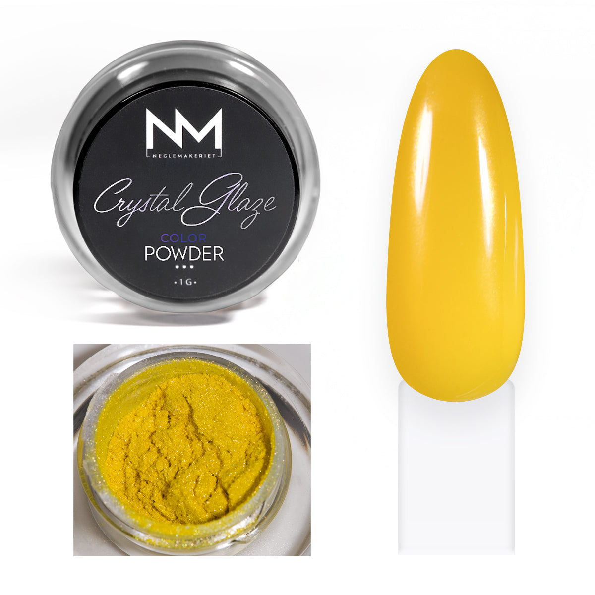 Neglemakeriet Crystal Glaze - Color Powder - 004 - 1G GUL