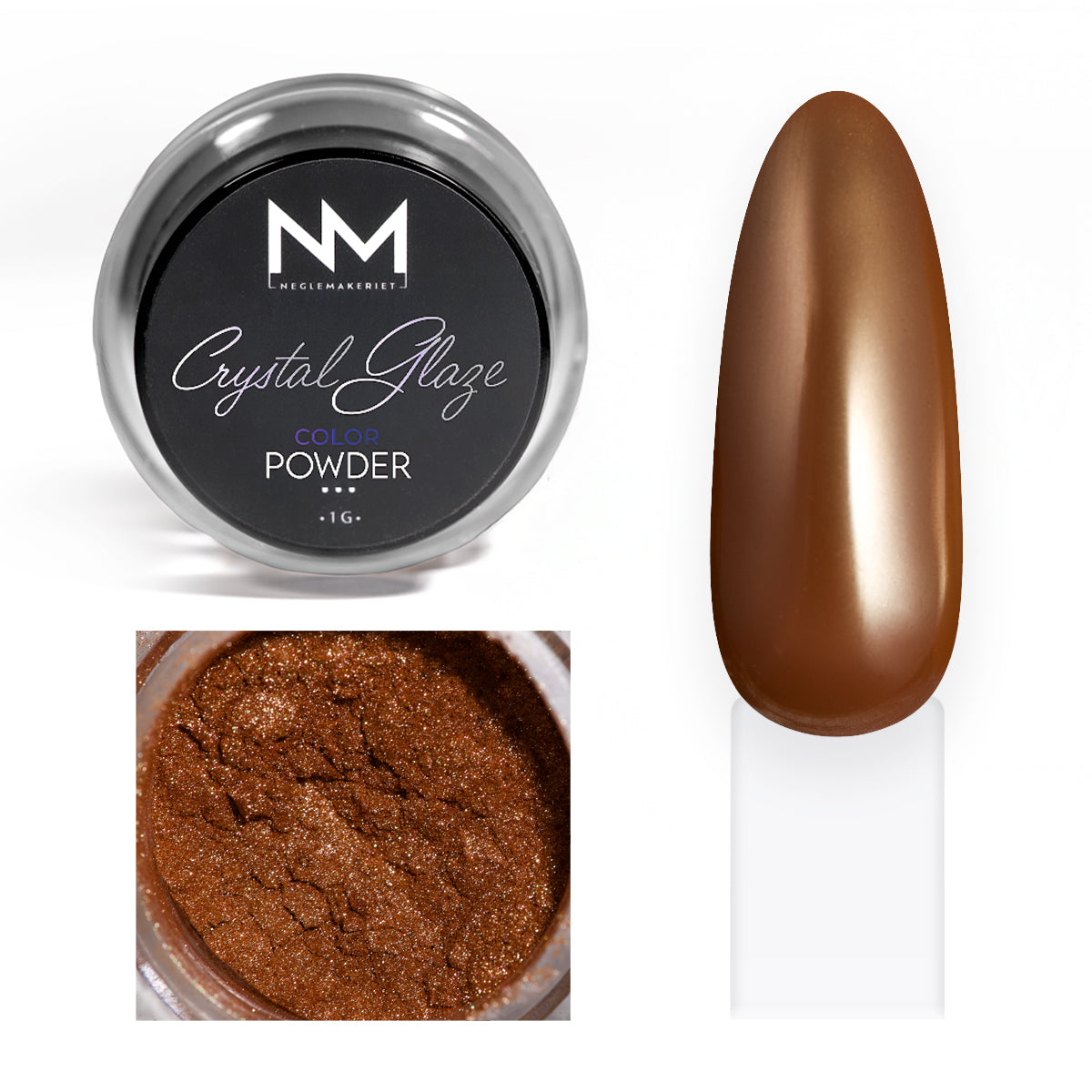 Neglemakeriet Crystal Glaze - Color Powder - 009 - 1G metallic glaze negler