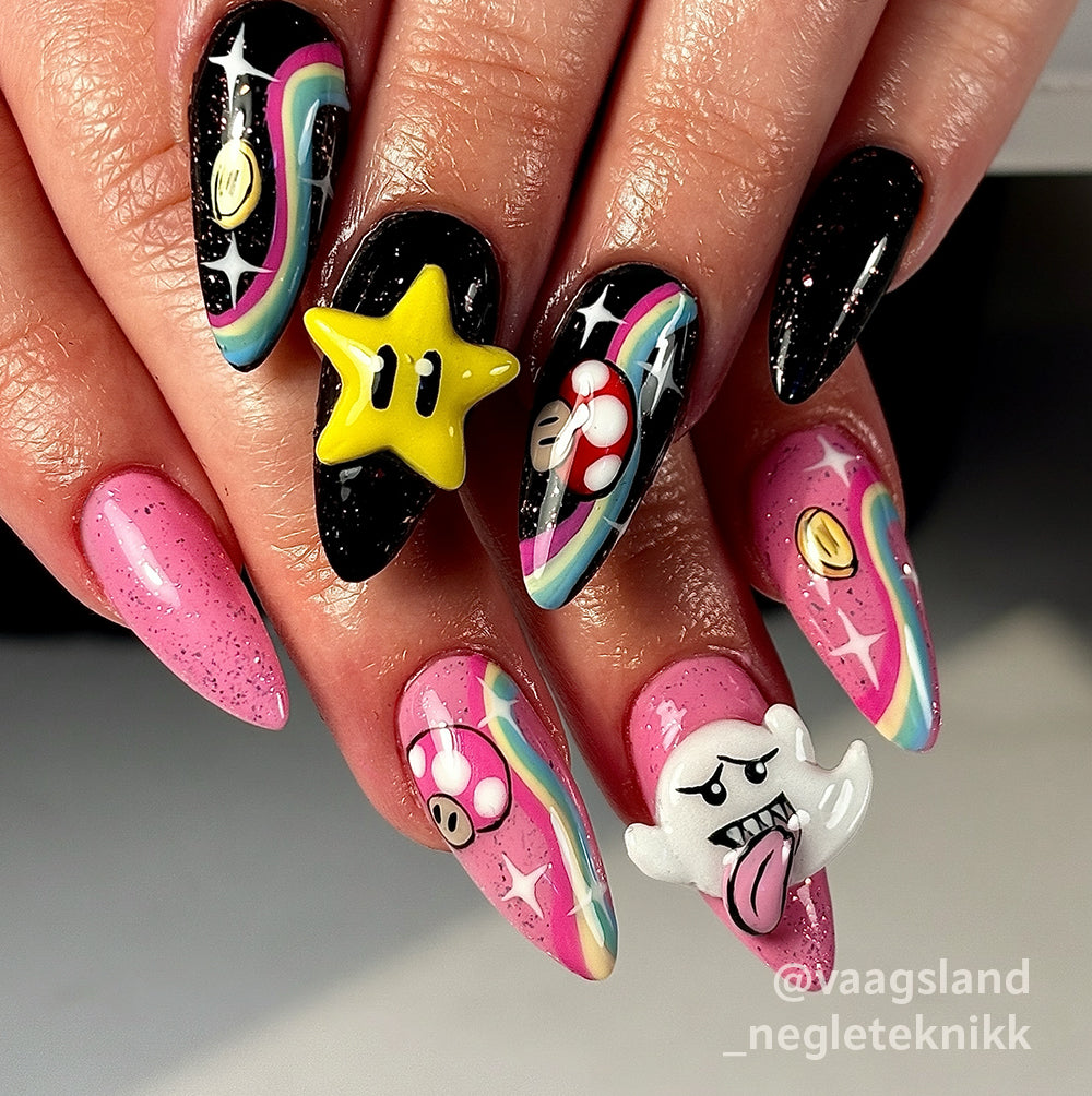 3D Gel 002 hvit + Gel Polish 199 Yes it's black