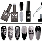 Oktober Bundle - All That Glows - oktoberpakke for negl, lag kreative design med cat eye og chrome liner