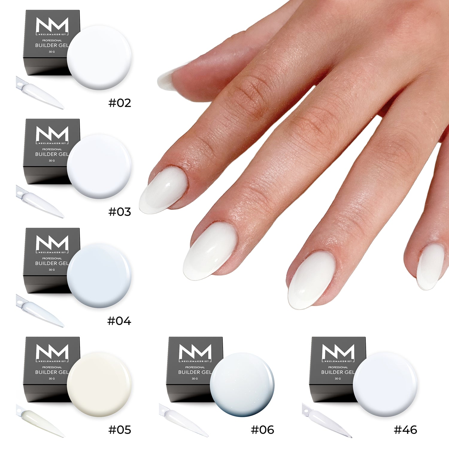 Professional Builder Gel - White Collection X 6